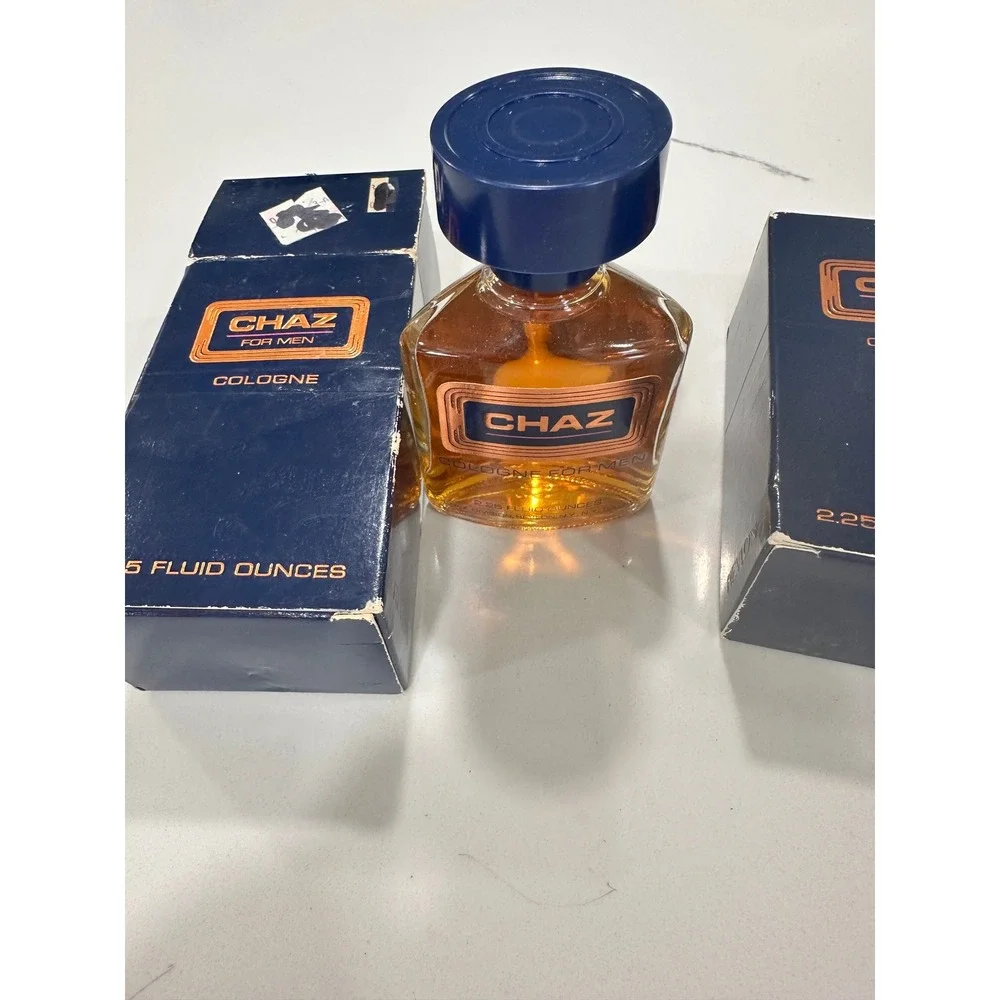 Vintage Chaz for Men Cologne Revlon 2.25 fl oz Lot of 2 Bottles with Boxes
